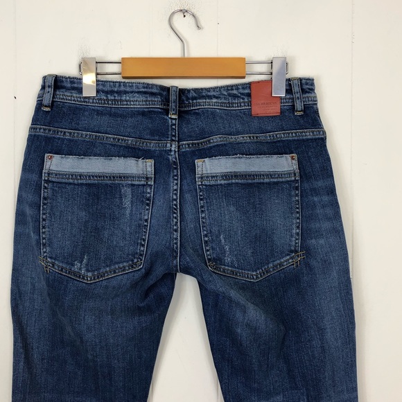 Zara Floral Embroidered Mid-Rise Skinny Jeans Sz 4 - Picture 7 of 13